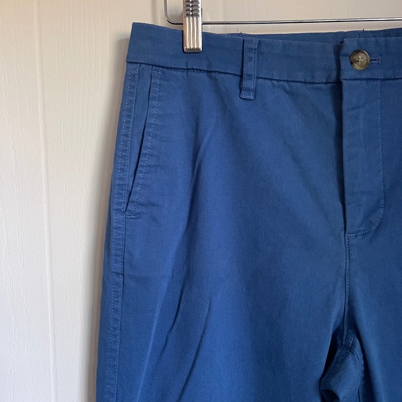 J Crew Factory Womens Girlfriend Chino Pants Nautical Blue Flat Front Preppy - Picture 2 of 7